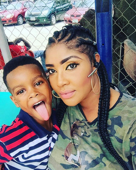 Actress Angela Okorie shares photos of her and her cute son, Backlash trolls