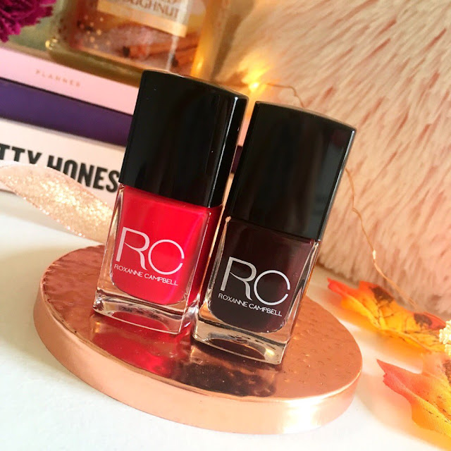 Both Roxanne Campbell nail polishes, to the side