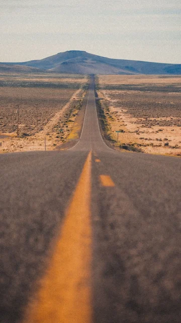 Wallpaper Desert, Road, Mountains, Distance, Sky