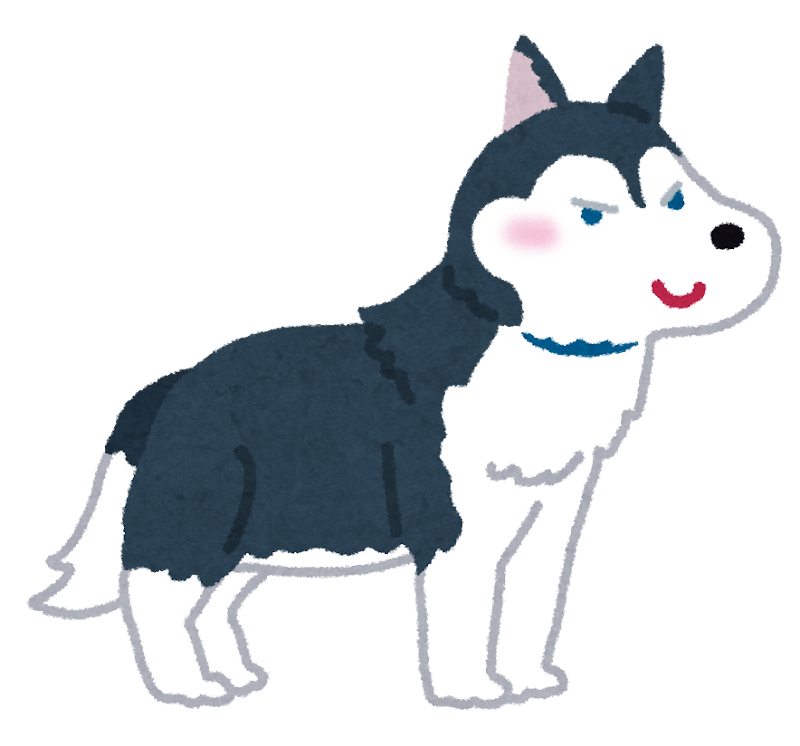 無料イラスト かわいいフリー素材集 シベリアン ハスキーのイラスト 犬