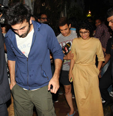 Amir Khan, Ranbir & Kiran snapped at the event gallery