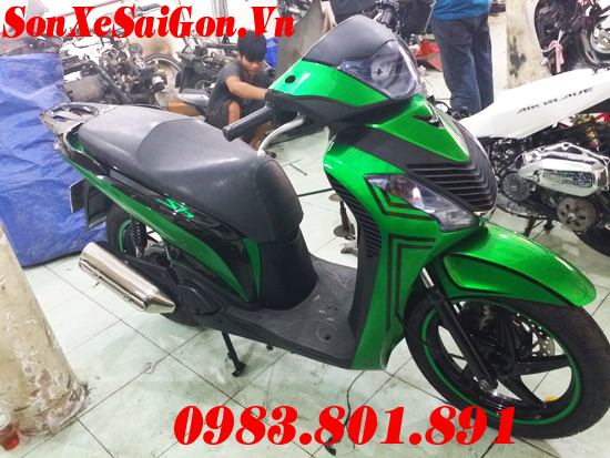 Mẫu sơn xe Honda Sh xanh Kawasaki Z1000 (ảnh 1)