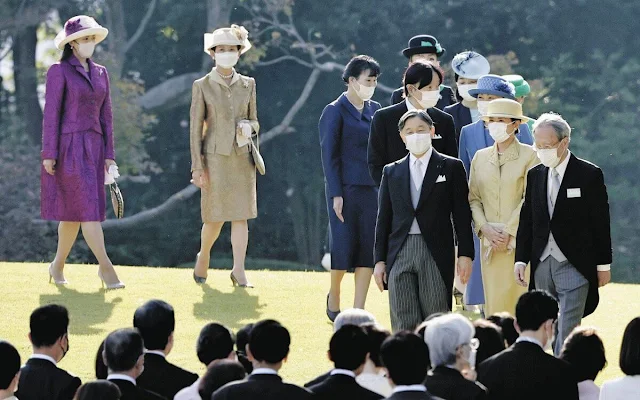 Emperor Naruhito, Empress Masako, Crown Prince Akishino, Crown Princess Kiko and Princess Kako