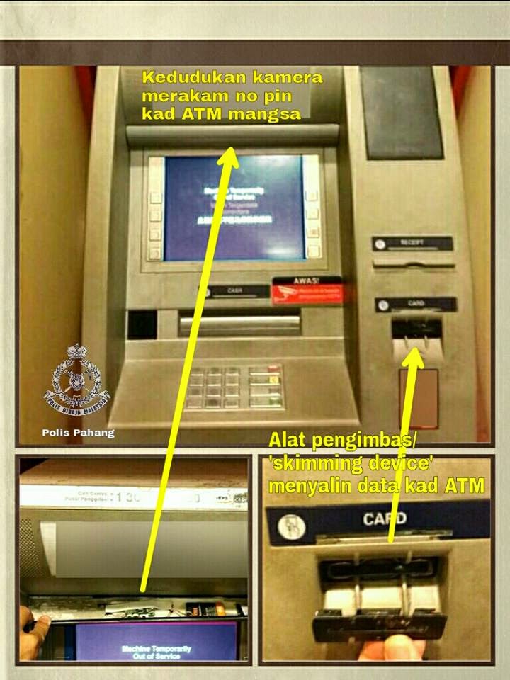 Alat Pengimbas Menyalin Data Kad ATM di Kesan