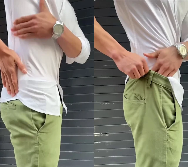 Men Tuck in Dress Shirt