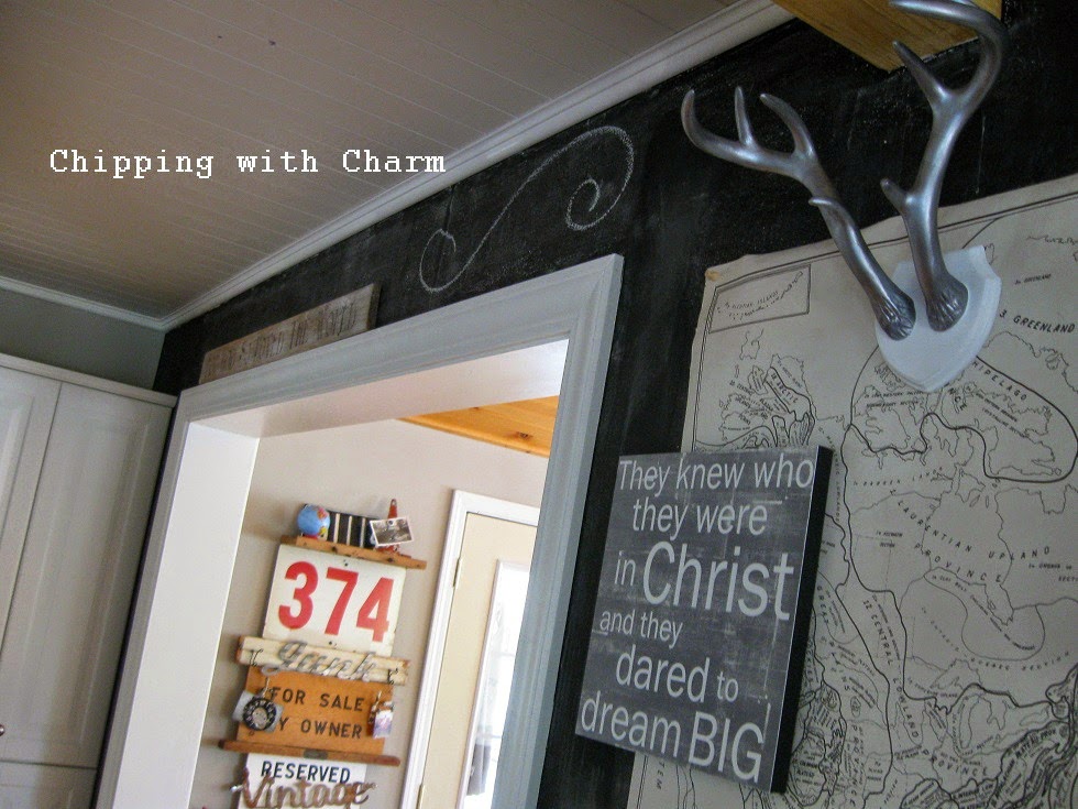 Chipping with Charm: Chalkboard Wall...http://www.chippingwithcharm.blogspot.com/