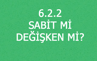 6.Sınıf Bilişim Teknolojileri Sabit mi Değişken mi? Konusu