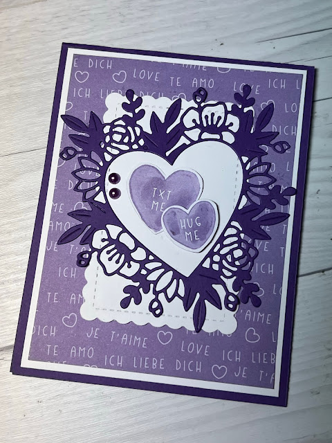Handmade Valentine Card using Sweet Conversation and  Floral Heat Die from Stampin Up!