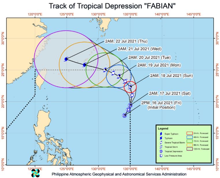 'Bagyong Fabian' PAGASA track