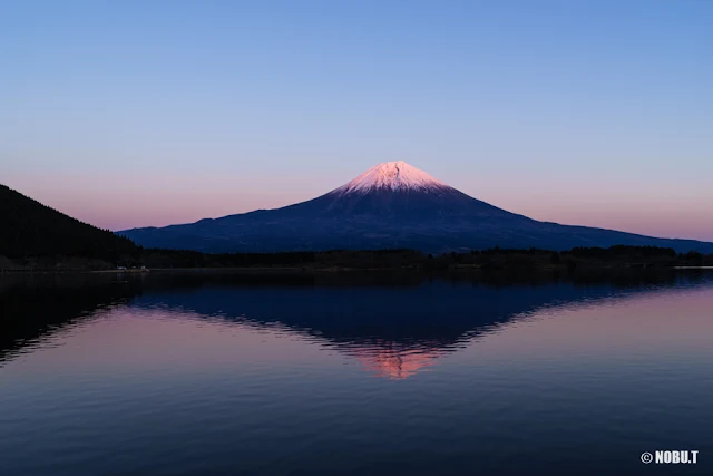 2017年元日の夕景・紅富士～田貫湖