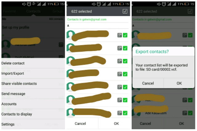 Backup daftar contact di android