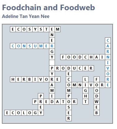 Hard Crossword Puzzles on Food Chain   Food Web    Games