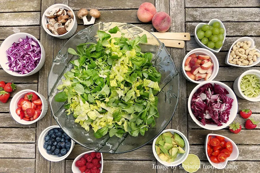 salad and fruit vegan recipes
