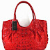 100% Hornback Skin Genuine Crocodile Leather Handbag Bag Tote Hobo Large Soft&Shiny Red New Ems Shipping @ Genuineshop