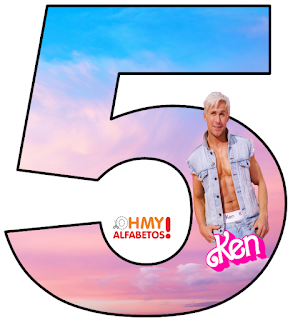 Abecedario de Ken de la Película de Barbie, con Números. Ken from Barbie Movie Letters and Numbers.