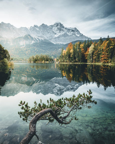 coloured - eibsee germany - probably the most fall-looking picture in the world
