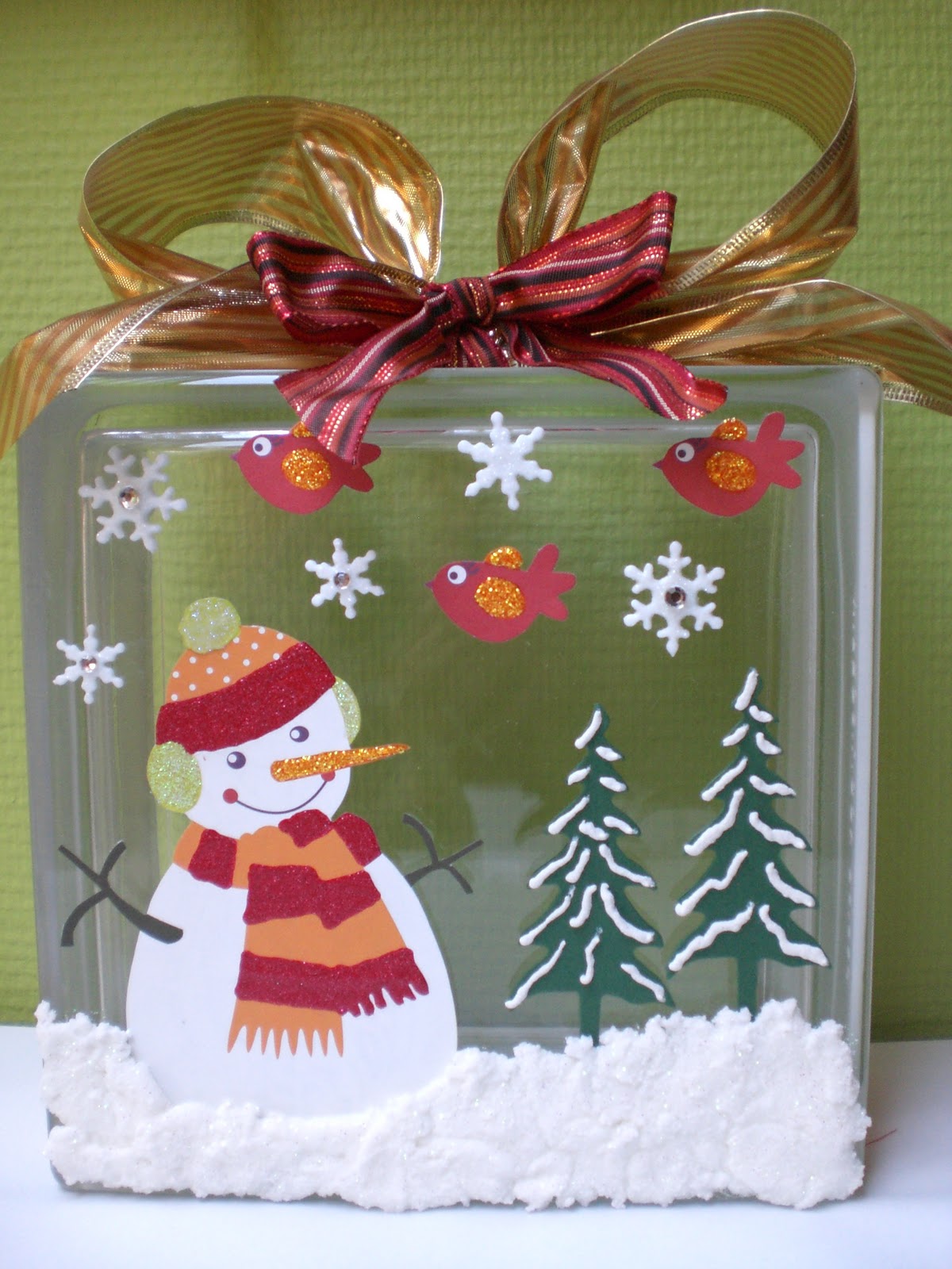 This and That: Glass block Christmas decoration