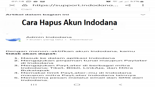 Cara Hapus Akun Indodana