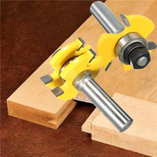 Industrial quality router bits Matched Tongue Groove Router Bit Set 3 Wing 1/2-Inch Shank Cutter