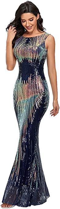 Women Midi Bodycon Dress Long Sleeve V Neck Cocktail Dress