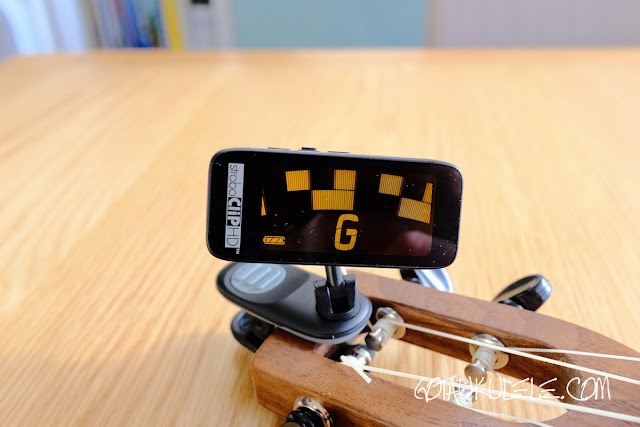 Peterson Stroboclip HD Tuner on ukulele