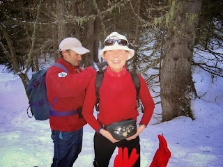 Snowshoe hike preparation with the guides