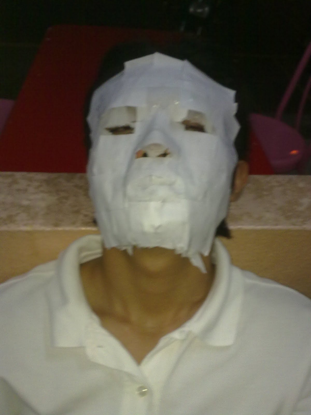 ... the papers put on top of the face with the 1st layer of tissue paper