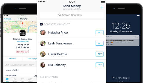 Paiement entre amis avec Monzo