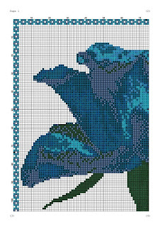 Blue Flower Cross Stitch Pattern