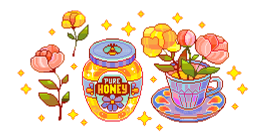 honey flowers pixel art