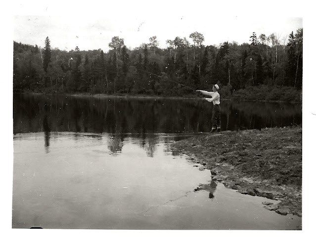 Bob Putnam casting from shore at Camp, June 24th, 1946