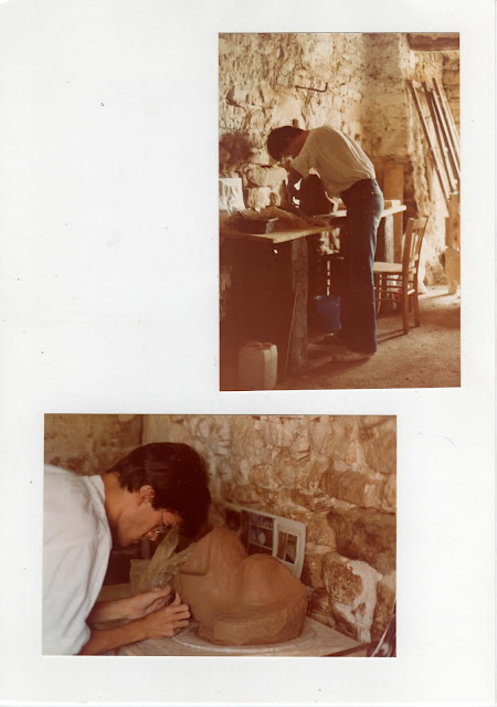 Stage de sculpture avec Henda à la Tour d'Embarbe (Provence), été 1983