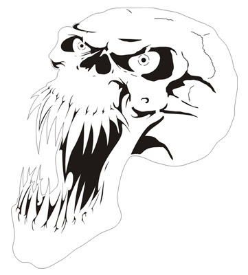 Skull Head Airbrush Stencil