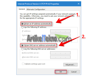 Setting Dinamic IP address pada Adapter anda