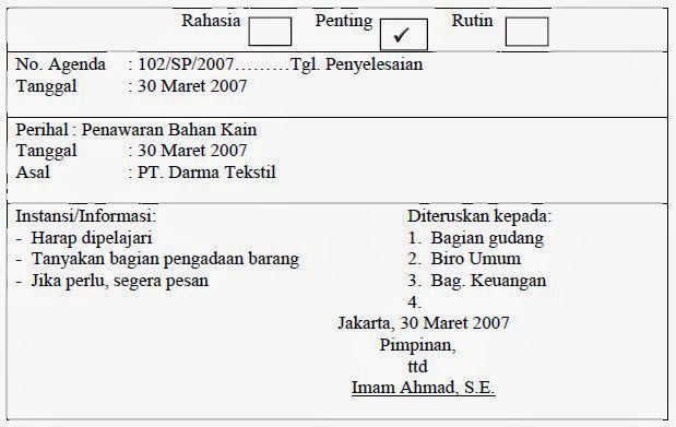 Zahrotussaadahmafa: contoh surat perintah , pengumuman 