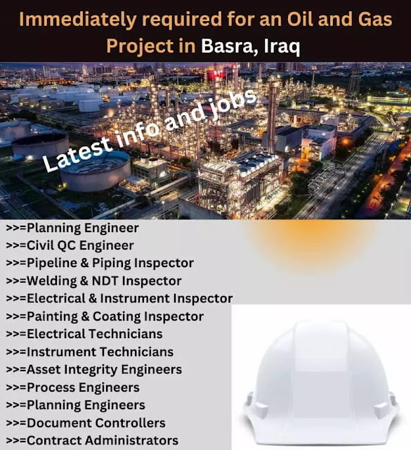Immediately required for an Oil and Gas Project in Basra, Iraq