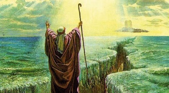 Ilustrasi Nabi Musa tongkatNabi musa membelah lautan