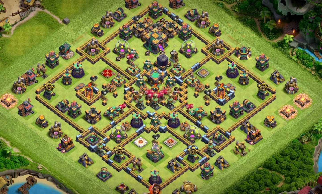 mẫu xếp base coc hall 14 farming