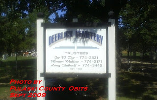 Deerlick Cemetery, near Trower Hollow, Waynesville, MO.  Photo by Pulaski County Obits, September 2009