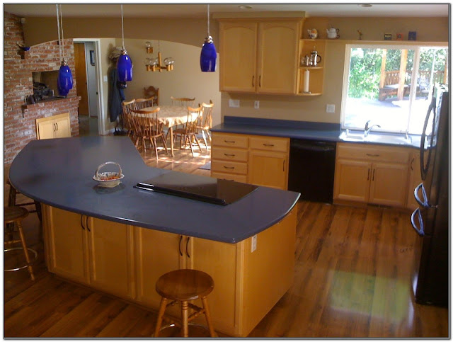 blue kitchen countertops ideas