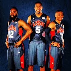 LOGO WATCH LONDON 2012 with a NIKE Basketball FLY WIRE TECHNOLOGY of THUNDER ALLEY...@KDtrey5, @RussWest44, and #JHarden13...TEAM USA goes 12 = 5 + 7 = THUNDERup