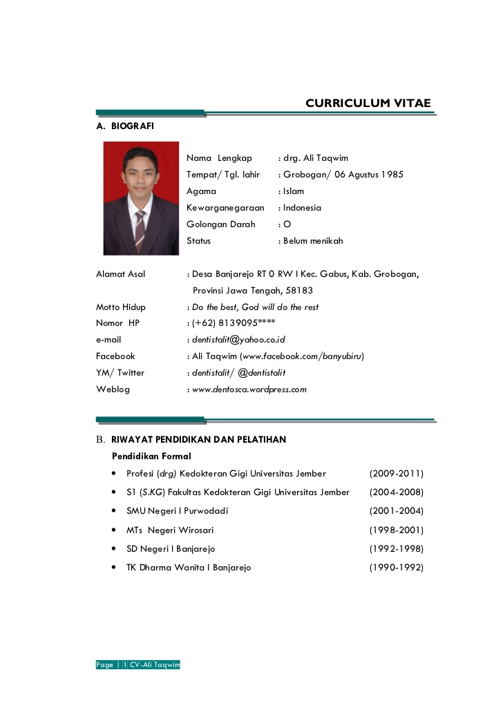 CV Curriculum Vitae