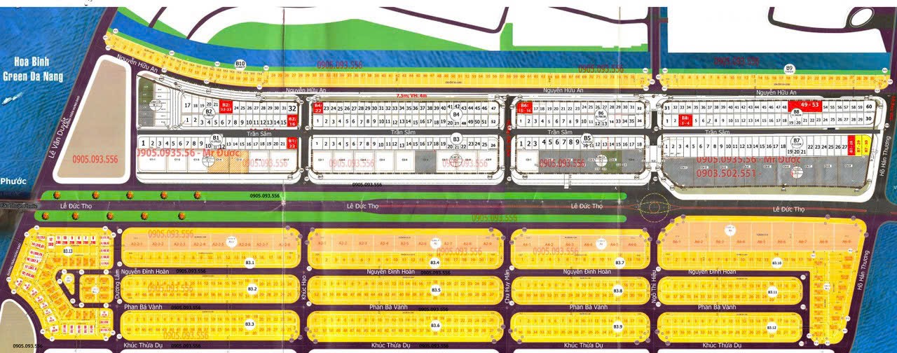 Tổng hợp 1 số lô đất víp khu View Sông và Núi - Nguyễn Hữu An