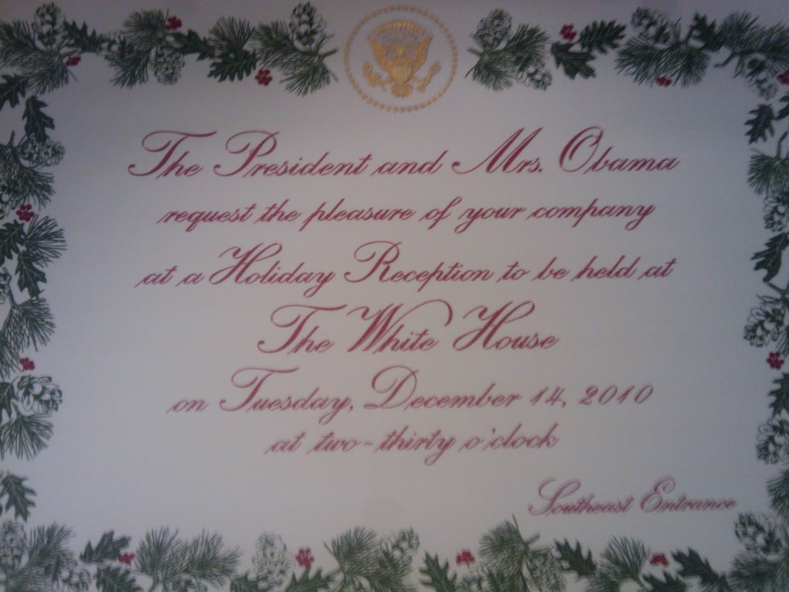 White House Holiday Reception Invitation 7