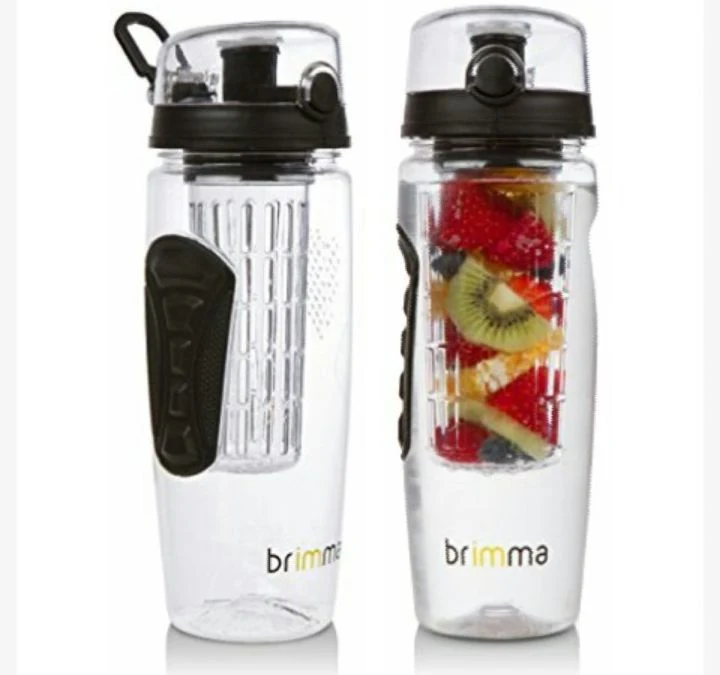 Brimma Fruit-Drink Infuser Water Bottle: Leakproof Sports Tumbler with Push-Button Flip Cover Lid - Gift Ideas