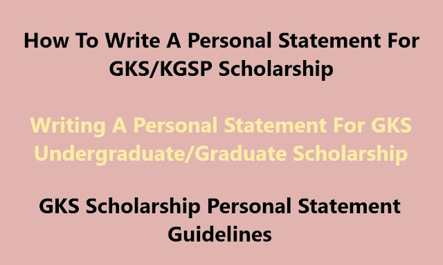 personal statement for kgsp scholarship
