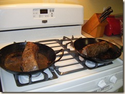 Tenderloins nicely seared off & ready for the oven