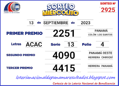 resultados-sorteo-miercoles-13-de-septiembre-2023-loteria-nacional-de-panama-tablero-oficial