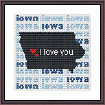 Iowa cross stitch pattern - Tango Stitch