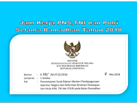 Jadwal Penetapan Jam Kerja bagi PNS,TNI dan Polri pada bulan Ramadhan Tahun 2018